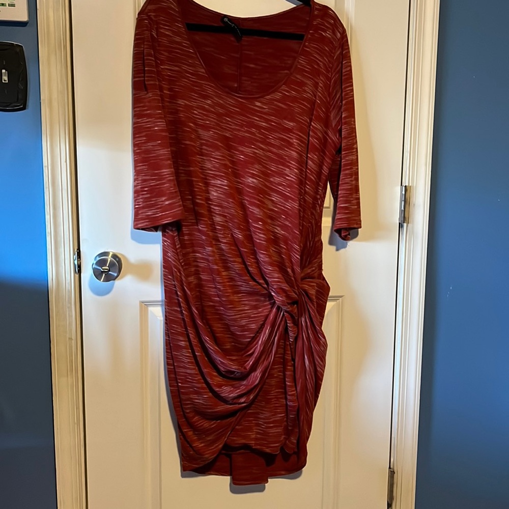Red dress with knot detail